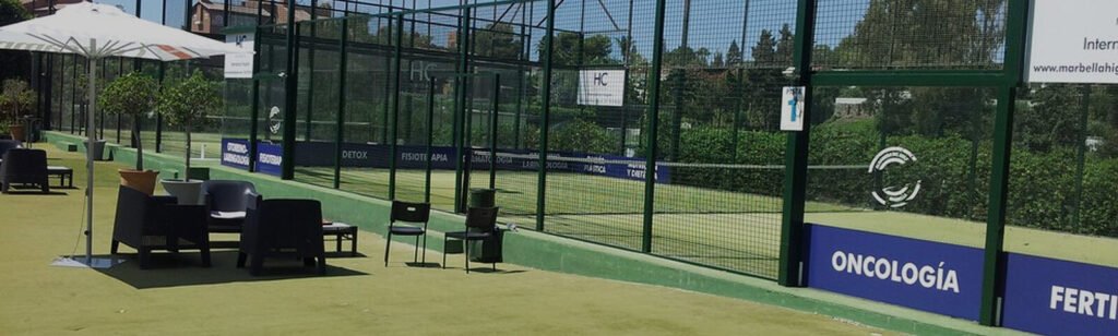 Padel courts at Alhambra del Golf Padel Club in Casasola, Estepona