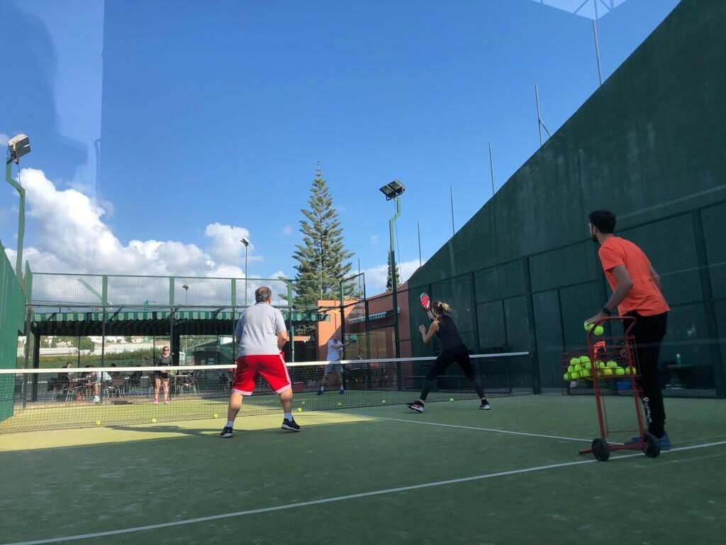 Padel court coaching session at Bel-Air Tennis & Padel in Estepona